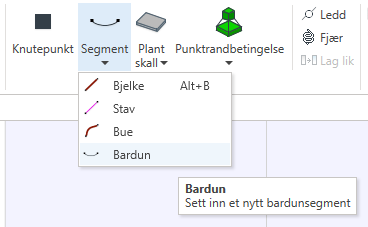 menylinje i focus konstruksjon for bardunsegment