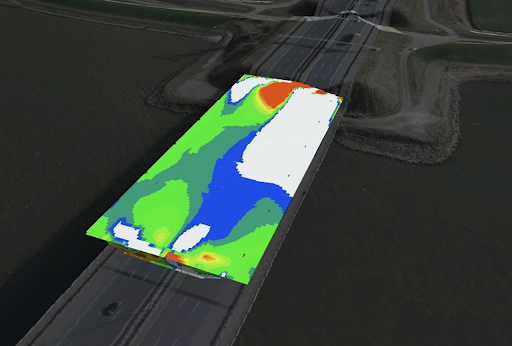  Moerdijk-broen i Nederland med digital tvilling lagt over